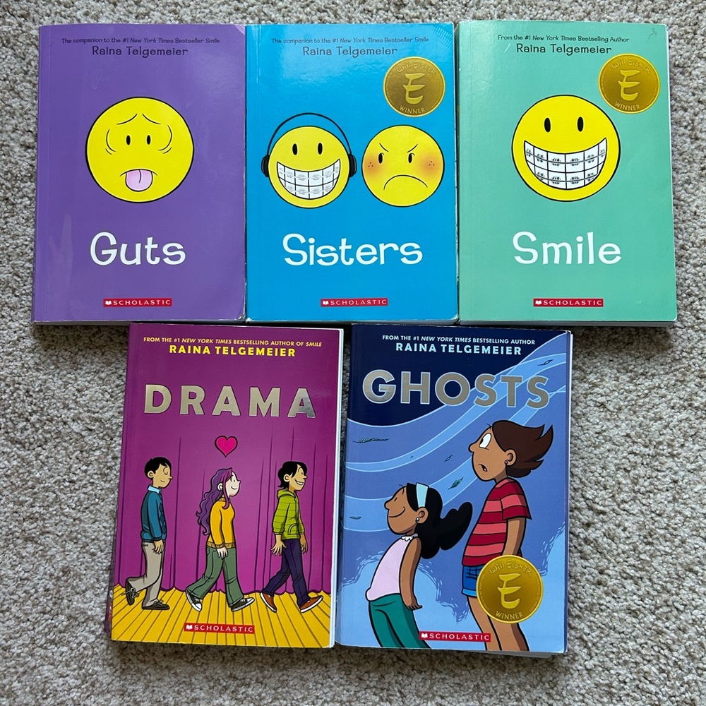 Scholastic Raina Telgemeier Colorful Graphic Novels